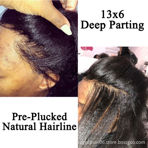 Cheap Yaki Hair Extensions Peruvian Virgin Human Hair Kinky Straight Curly Unprocessed 13x6 Transparent Lace Front Wig